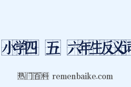 小学四·五·六年生反义词是什么意思的图片